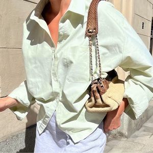 Djerf Avenue Green Breezy Shirt